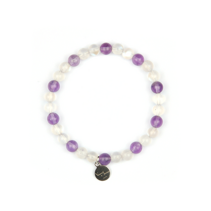 6mm Bolivian Amethyst and blue moonstone bracelet for women gift for best friend