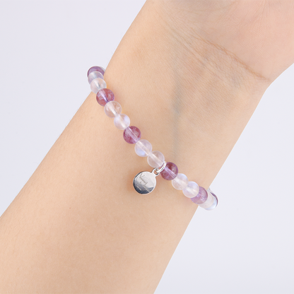 6mm Bolivian Amethyst and blue moonstone bracelet for women gift for best friend