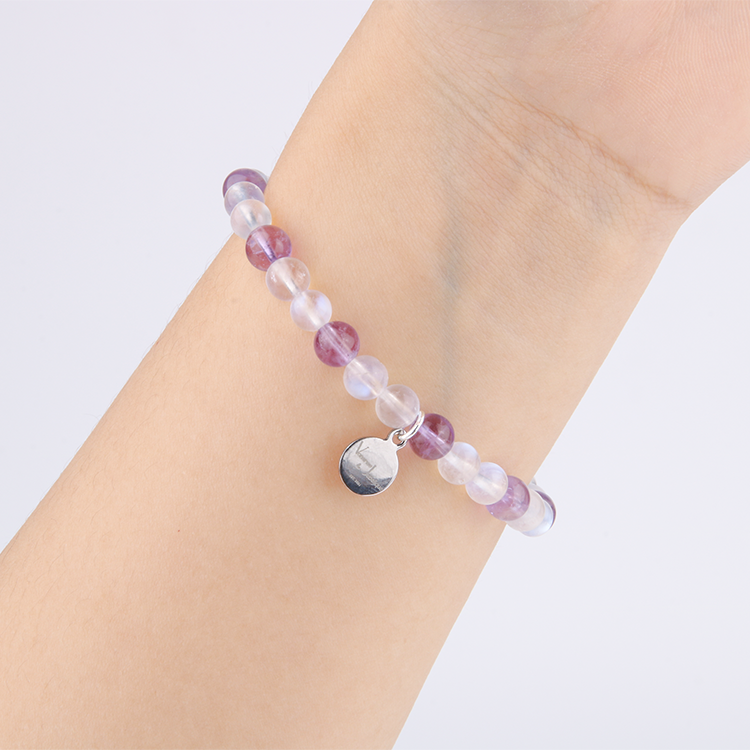 6mm Bolivian Amethyst and blue moonstone bracelet for women gift for best friend