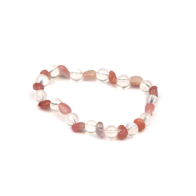6mm blue moonstone 2-7 mm raw shape pink tourmaline bracelet for women elegance chic crystal jewellry