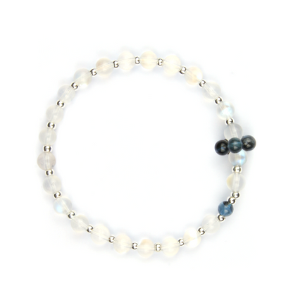 aquamarine with blue moonstone minimalist crystal bracelet for fashion outfit and energy protection crystal bracelet