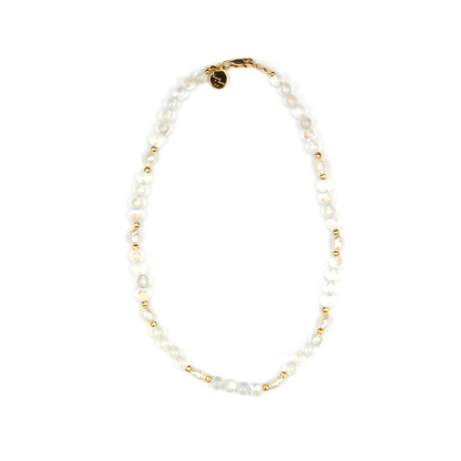 6mm blue moonstone with fresh water pearl and 18k gold cat eye threaded bead dual layered bracelet for women gift for best friend
