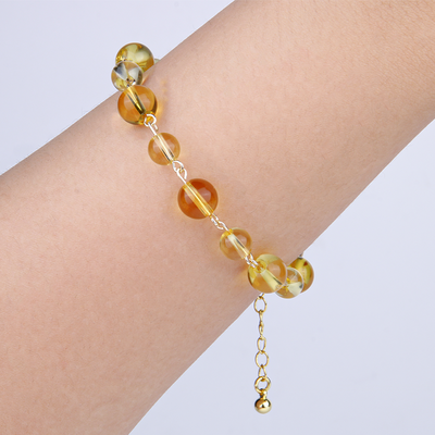 high quality citrine with 18k gold crsytal bracelet for attract abundance jewelry