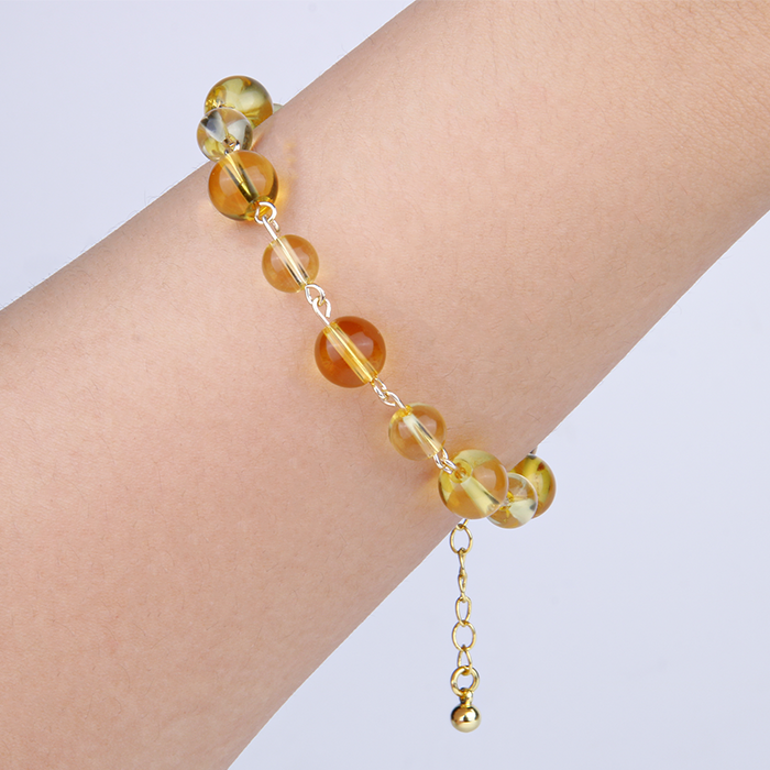 high quality citrine with 18k gold crsytal bracelet for attract abundance jewelry