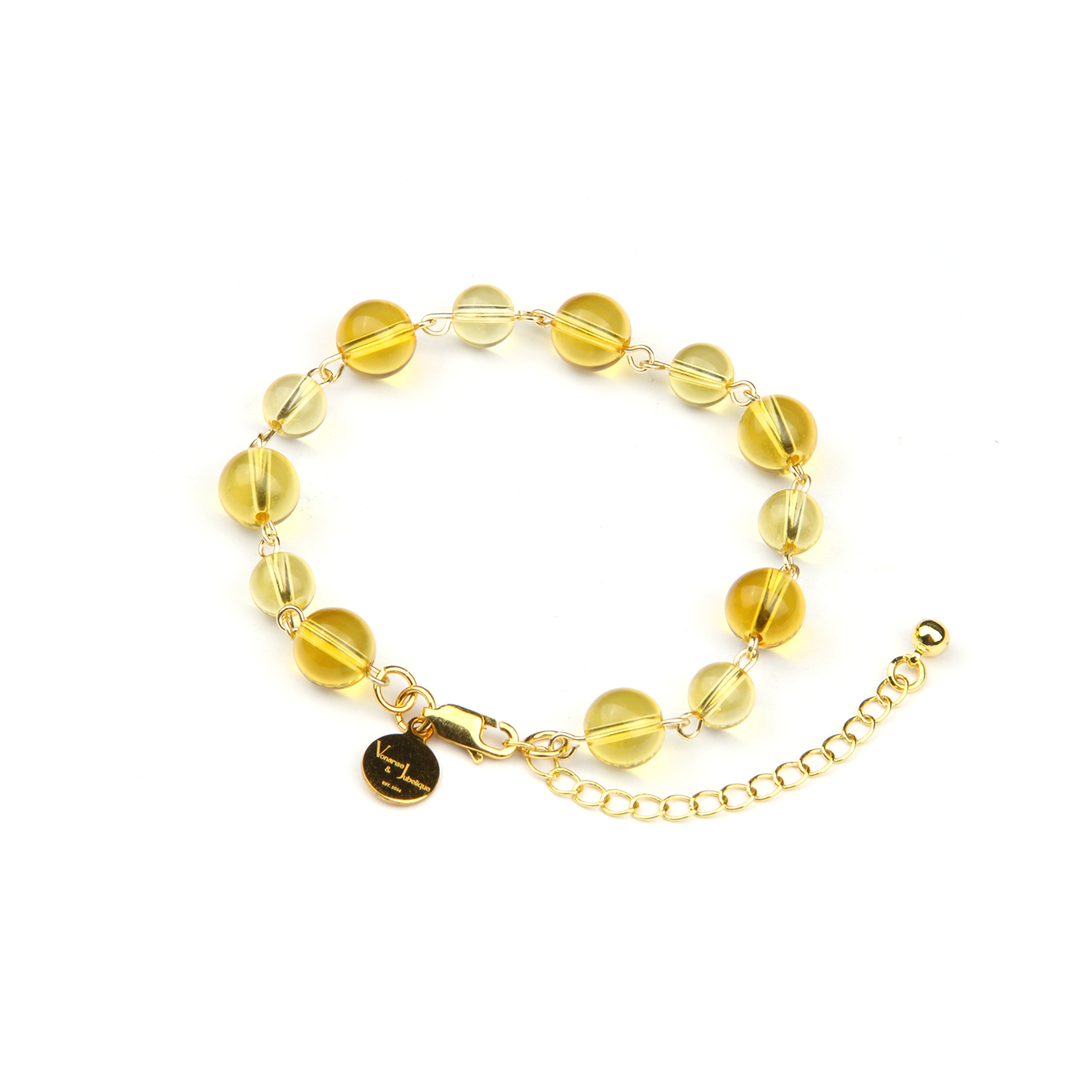 high quality citrine with 18k gold crsytal bracelet for attract abundance jewelry