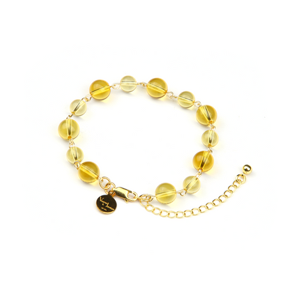 high quality citrine with 18k gold crsytal bracelet for attract abundance jewelry