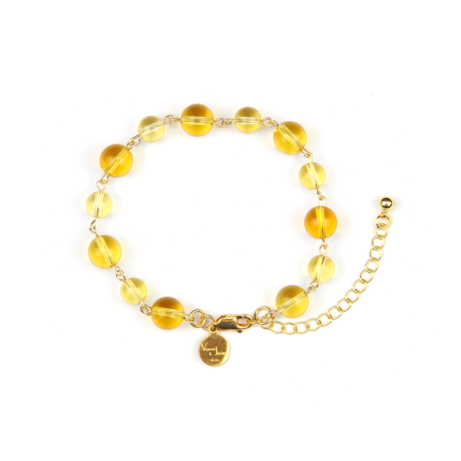 high quality citrine with 18k gold crsytal bracelet for attract abundance jewelry