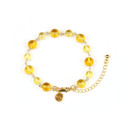 high quality citrine with 18k gold crsytal bracelet for attract abundance jewelry