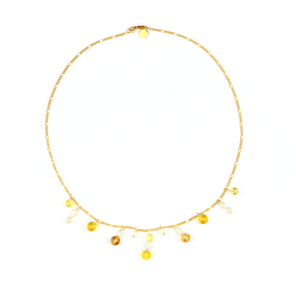high quality citrine with 18k gold crsytal necklace for attract abundance jewelry