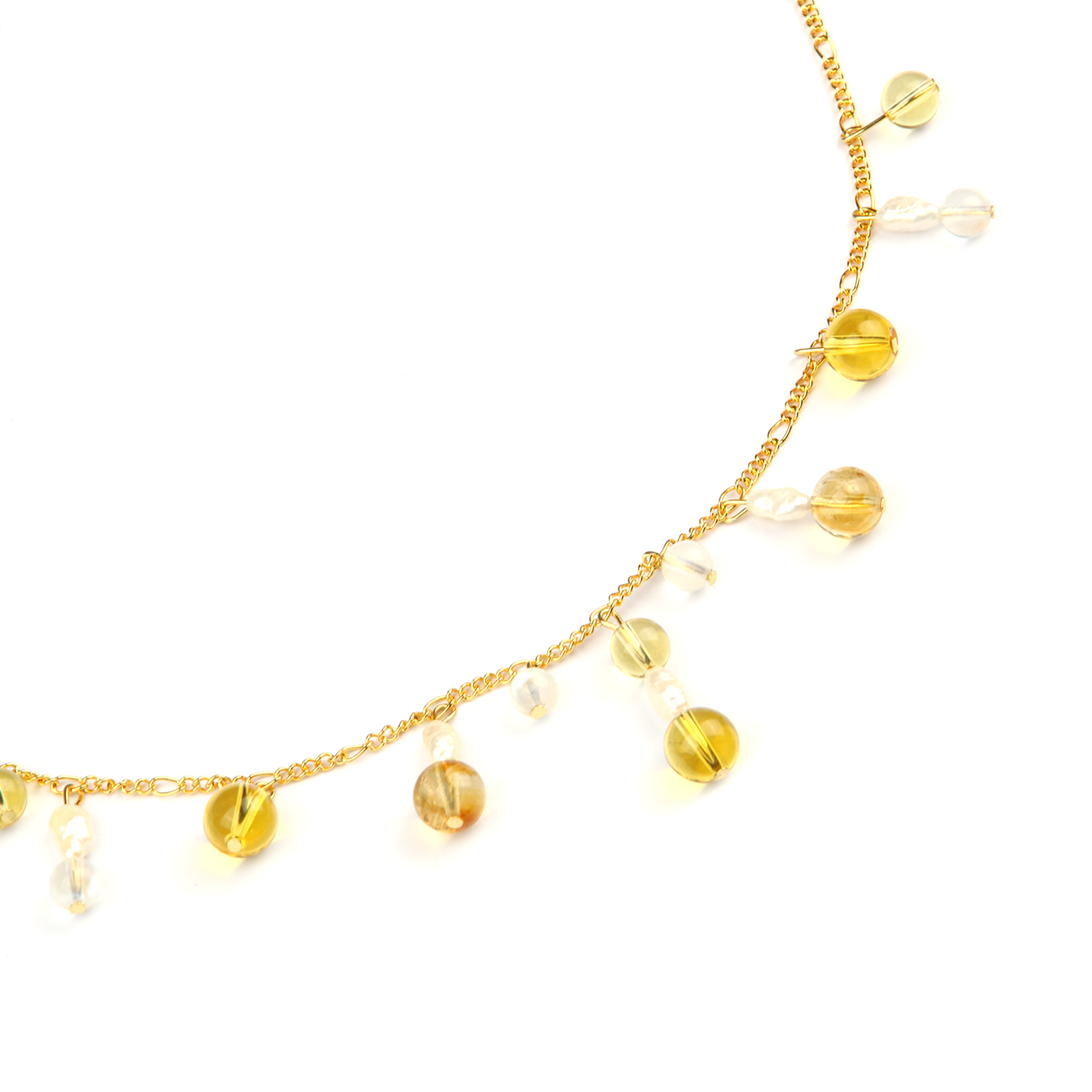 high quality citrine with 18k gold crsytal necklace for attract abundance jewelry