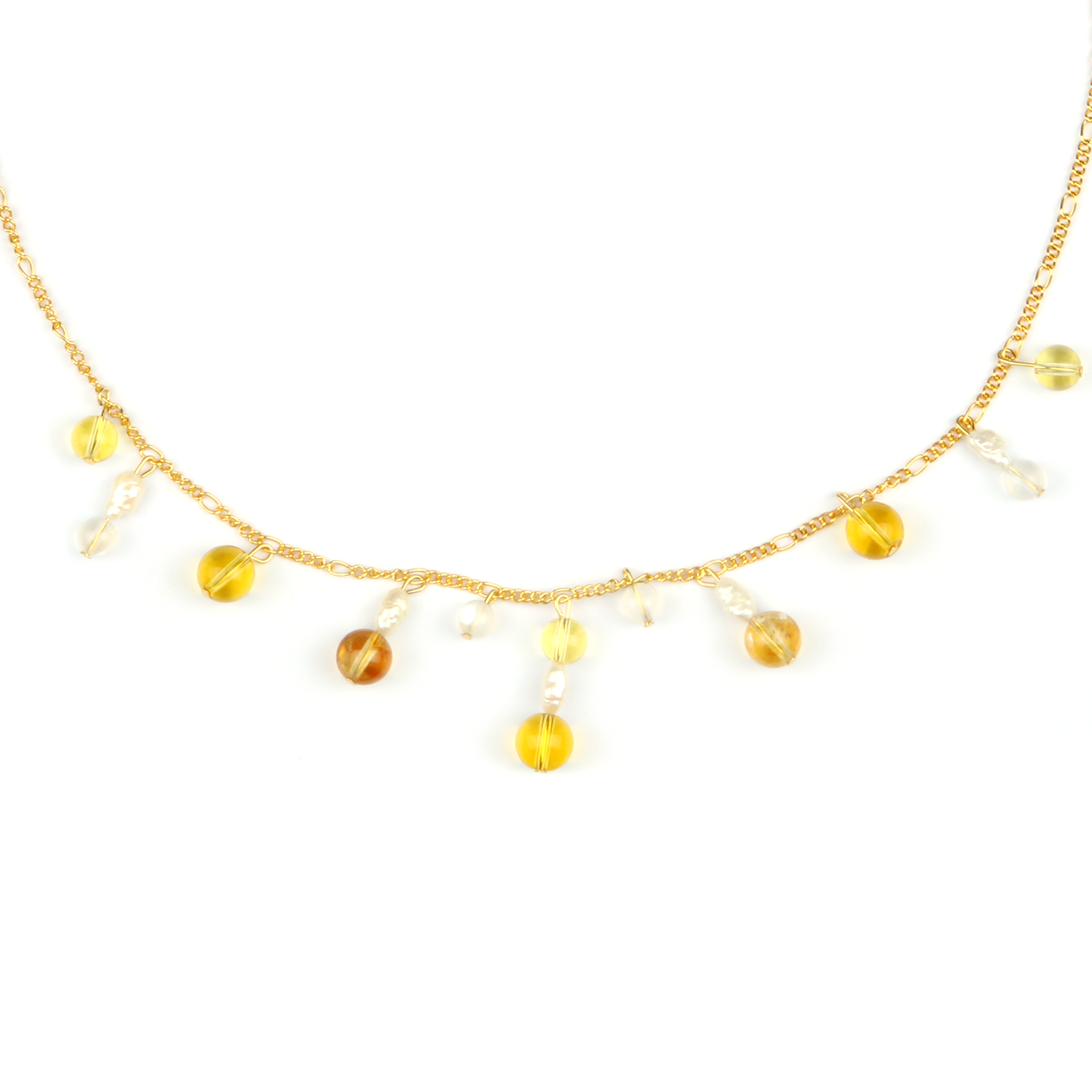 high quality citrine with 18k gold crsytal necklace for attract abundance jewelry