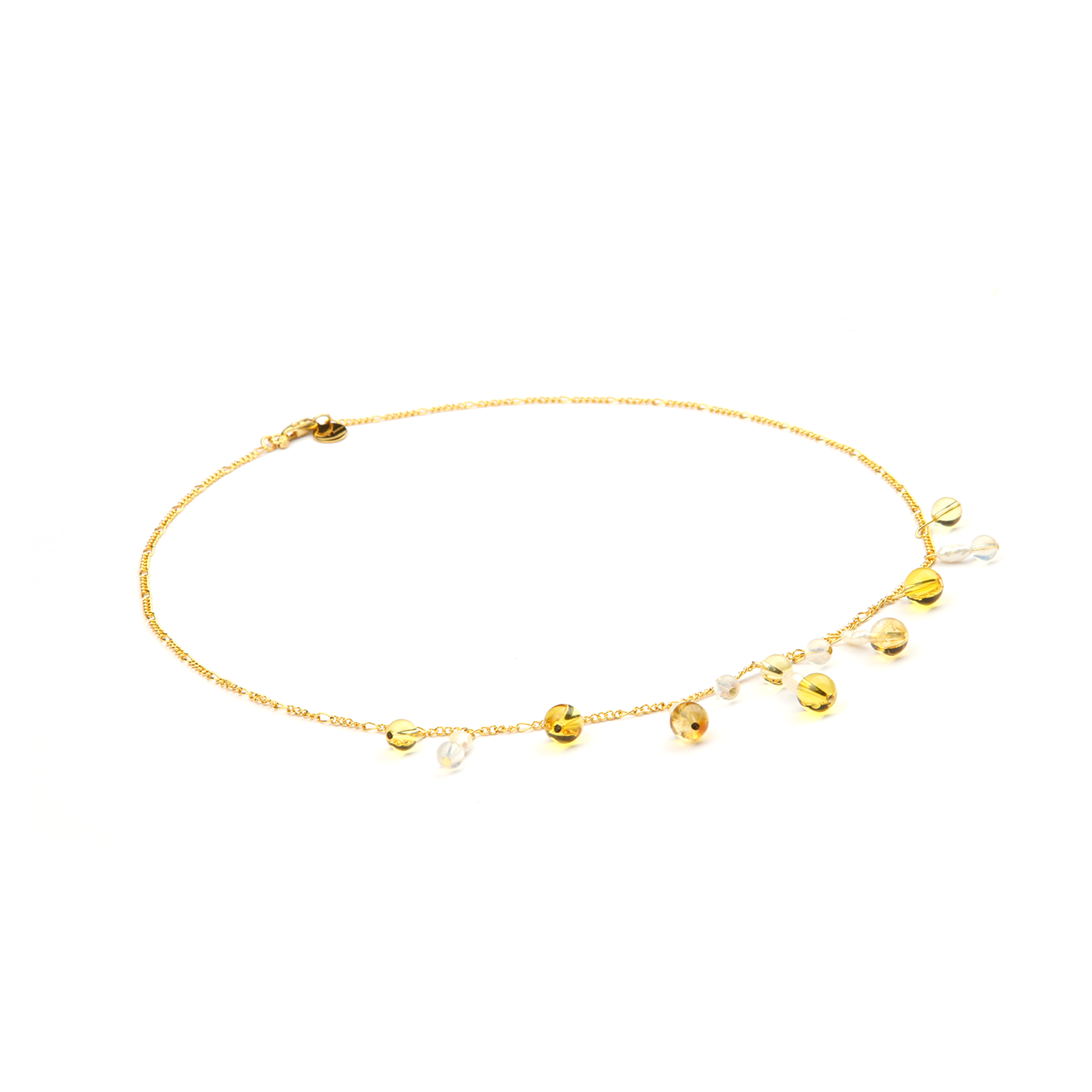high quality citrine with 18k gold crsytal necklace for attract abundance jewelry