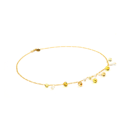 high quality citrine with 18k gold crsytal necklace for attract abundance jewelry