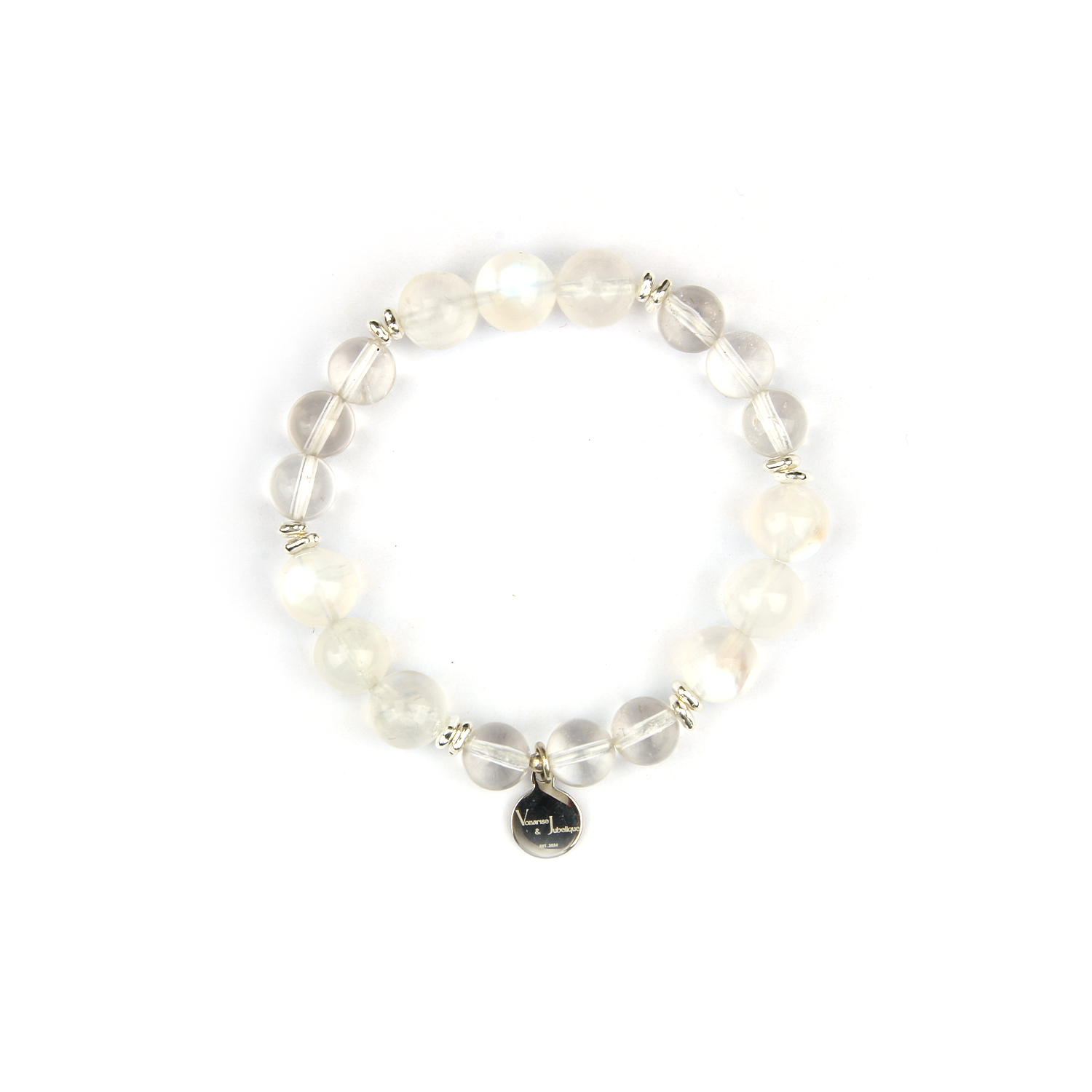Moonstone & Clear Quartz Bracelet