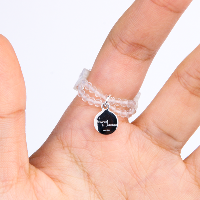 faceted clear quartz jewelry with blue moonstone dainty crystal jewelry