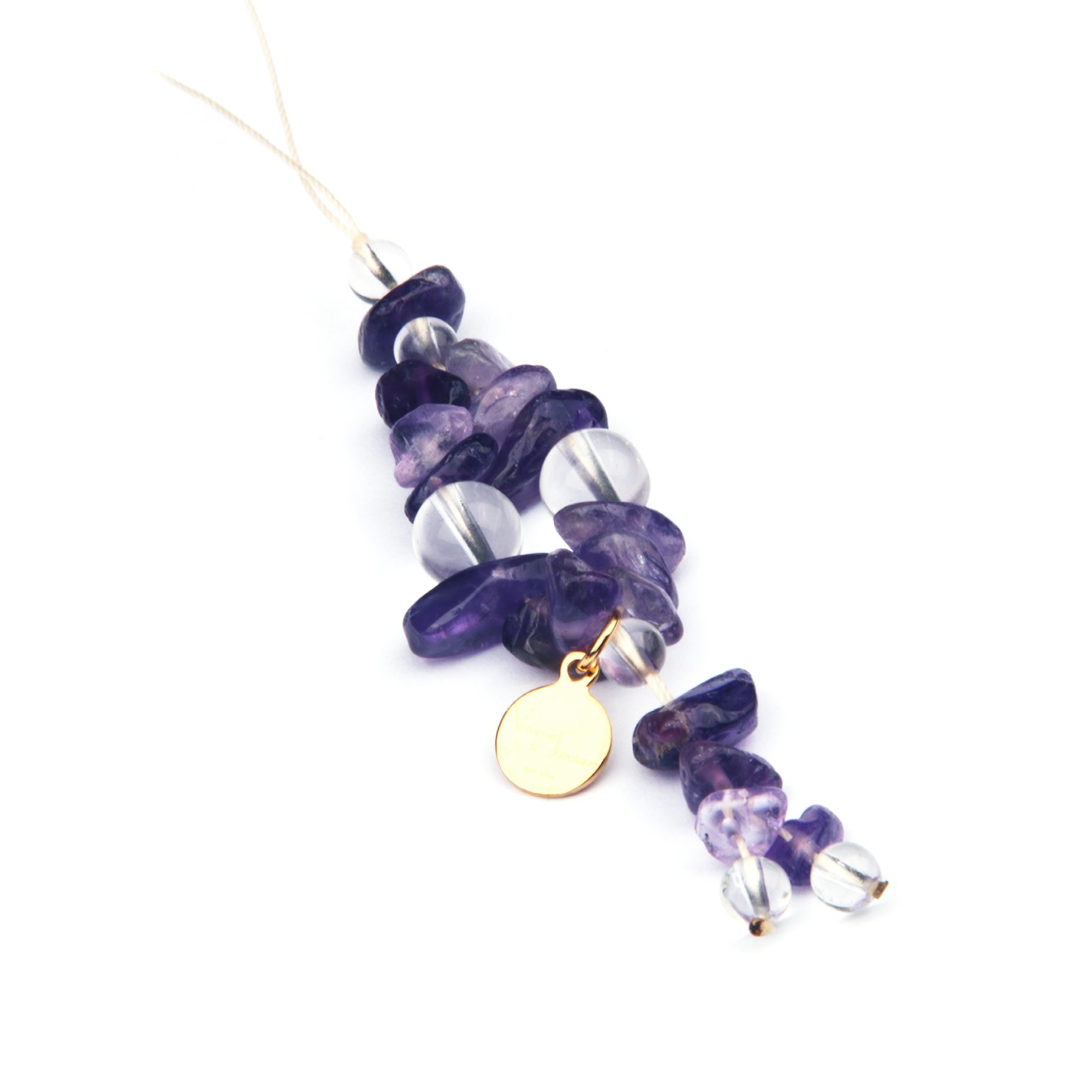 Amethyst & Clear Quartz Mind Light Charm Strap