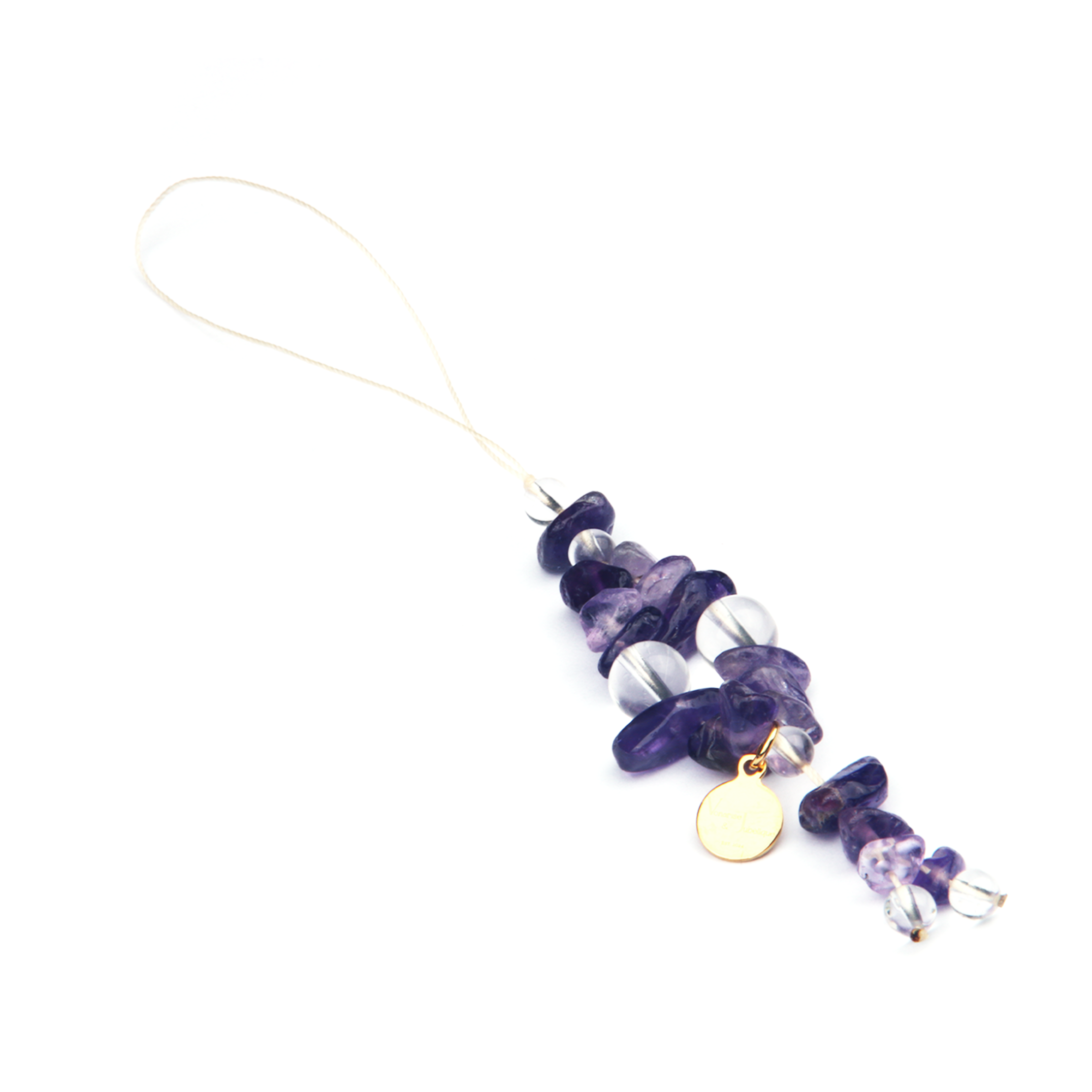 Amethyst & Clear Quartz Mind Light Charm Strap
