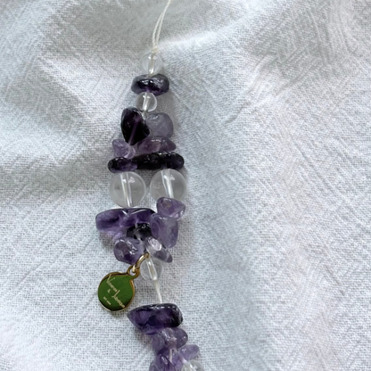 Amethyst & Clear Quartz Mind Light Charm Strap