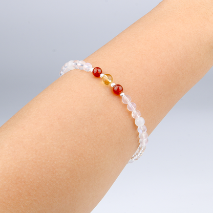 Blue moonstone with citrine and garnet s925 silver beads crystal bracelet for women gift for her