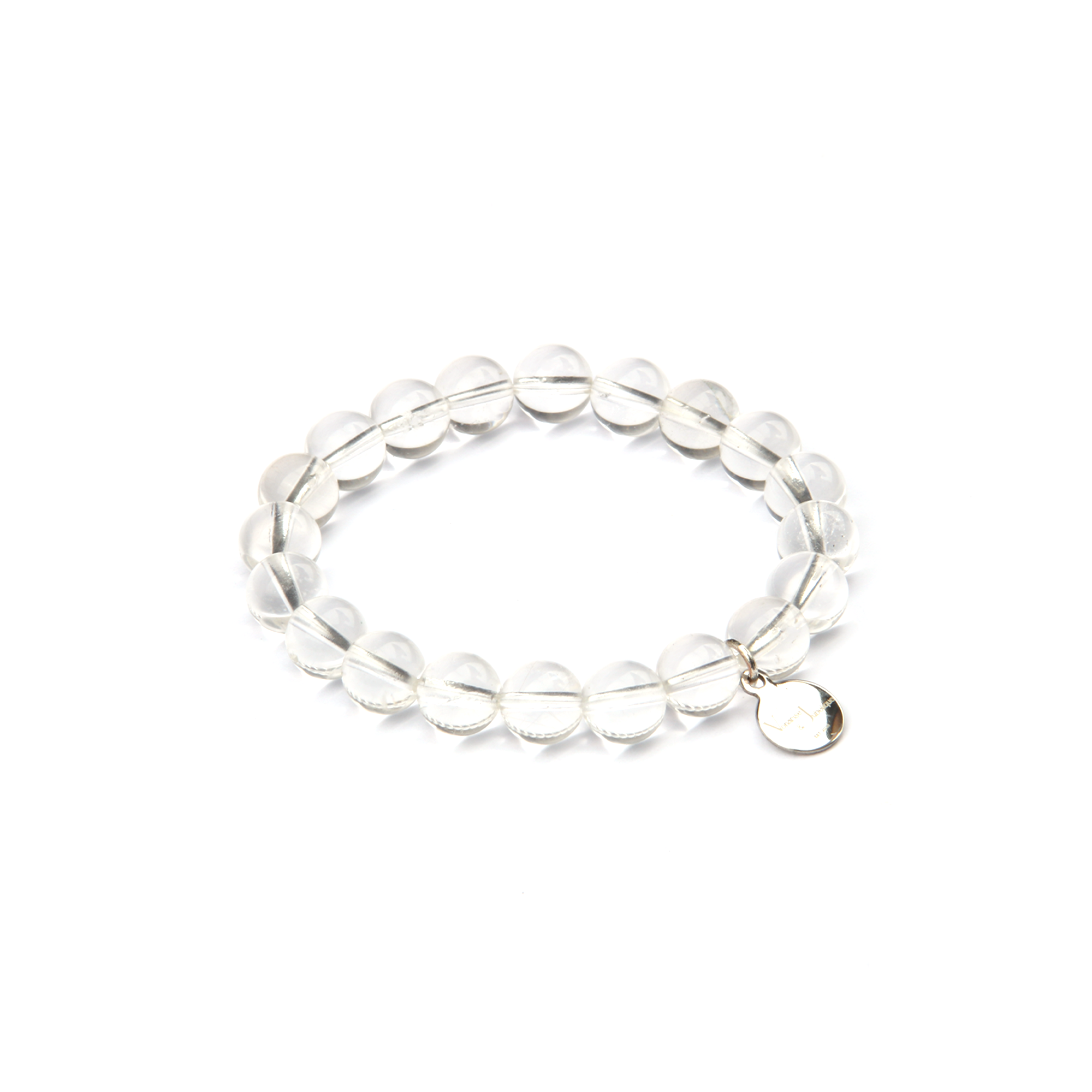 7.5mm clear quartz crystal bracelet for calm and serenity