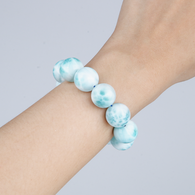 larimar crystal bracelet for ocean energy dolphin stone crystal jewelry