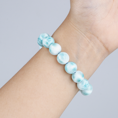 larimar crystal bracelet for ocean energy dolphin stone crystal jewelry