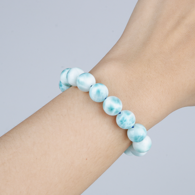 larimar crystal bracelet for ocean energy dolphin stone crystal jewelry
