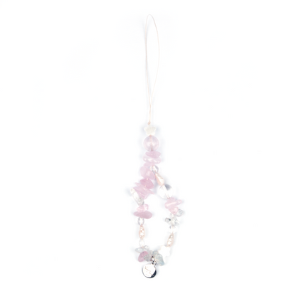 Rose Quartz & Starlight Rose Quartz & Clear quartz & Opal Lunar Love Charm Strap