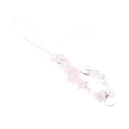 Rose Quartz & Starlight Rose Quartz & Clear quartz & Opal Lunar Love Charm Strap