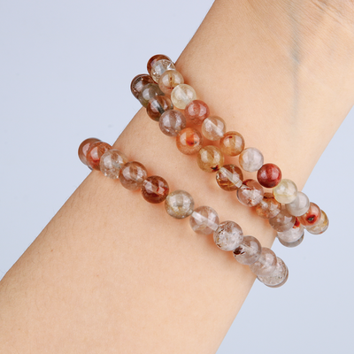 rutilated quartz crystal bracelet for abundance attraction crystal jewelry