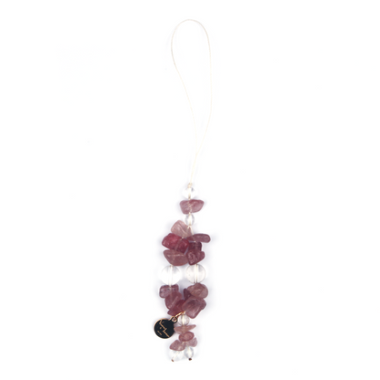 Strawberry Rose Quartz & Clear Quartz Heartlight Charm Strap