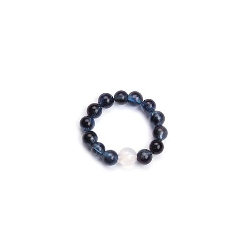 Aquamarine & Blue Moonstone Beaded Ring
