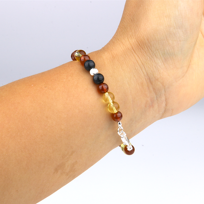 aquamarine with white moonstone garnet and citrine S925 silver crystal bracelet for women adjustable bracelet gift jewelry