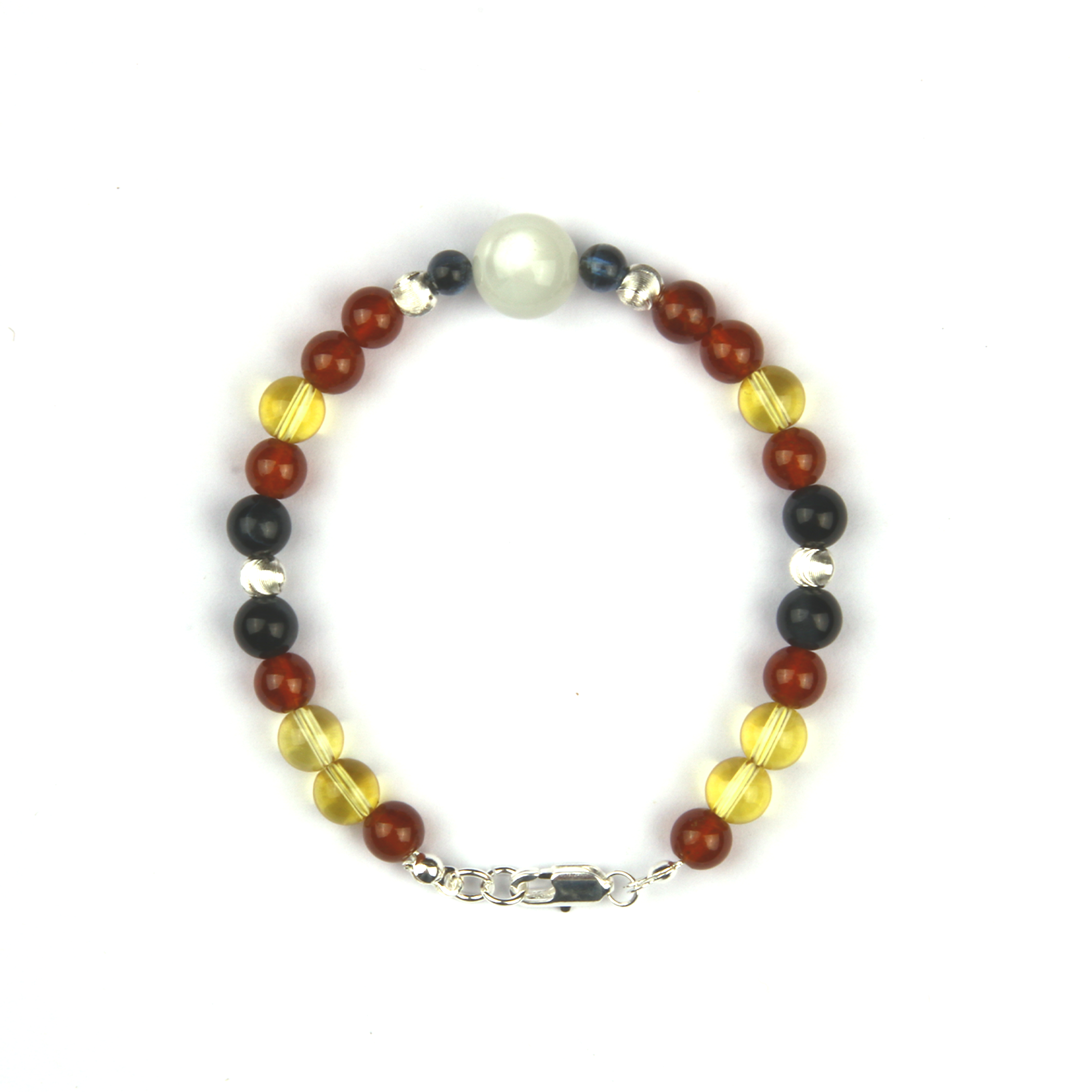 aquamarine with white moonstone garnet and citrine S925 silver crystal bracelet for women adjustable bracelet gift jewelry