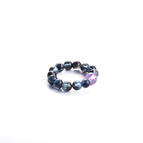 aquamarine amethyst beaded ring