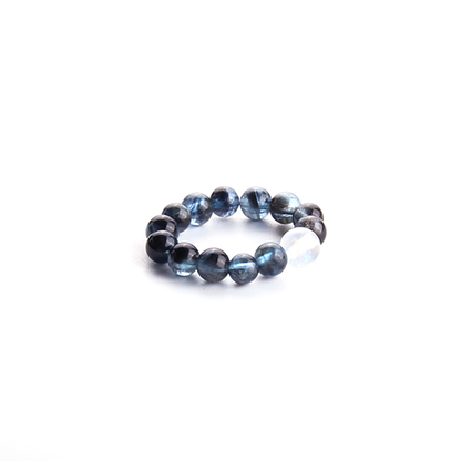 Aquamarine & Blue Moonstone Beaded Ring