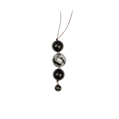 Black Tourmaline Rutilated Quartz Charmstrap