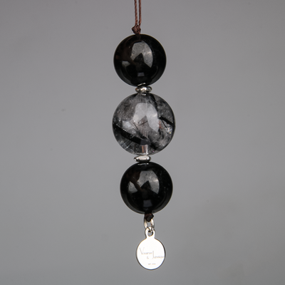 Black Tourmaline Rutilated Quartz Charmstrap