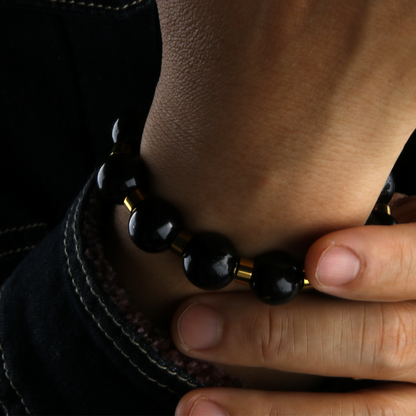 Black Tourmaline Protection Shield Bracelet