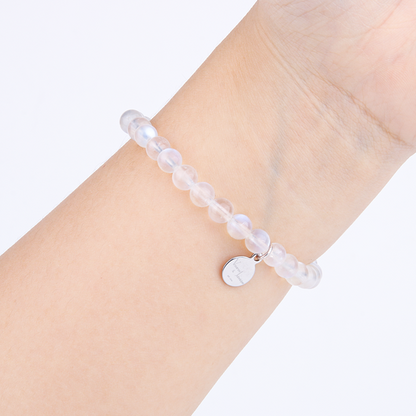 4mm blue moonstone crystal bracelet dainty crystal bracelet for women feminine energy 