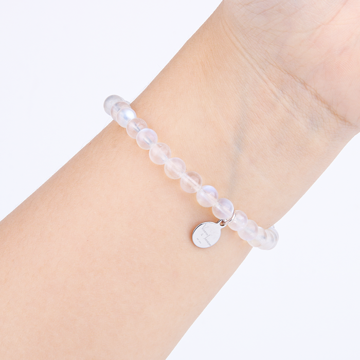 4mm blue moonstone crystal bracelet dainty crystal bracelet for women feminine energy 
