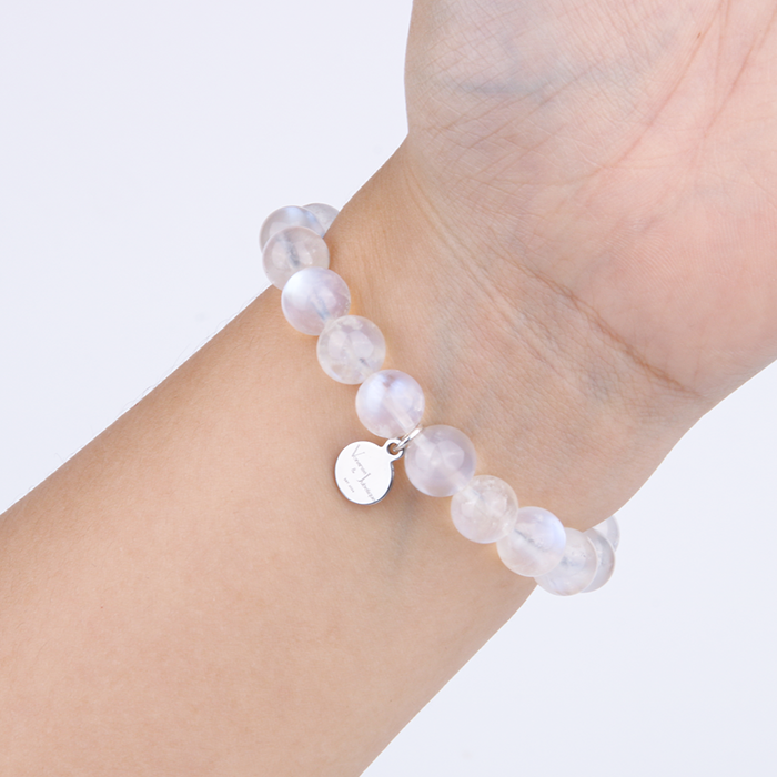 blue moonstone crystal bracelet for women feminine energy and calm