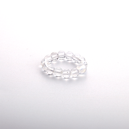clear quazt and blue moonstone crystal jewelry clarity and calm minimalist beaded ring