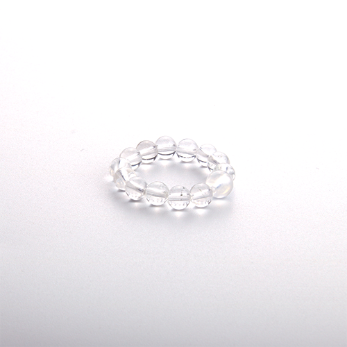 Blue Moonstone & Clear Quartz Beaded Ring