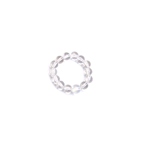 Blue Moonstone & Clear Quartz Beaded Ring
