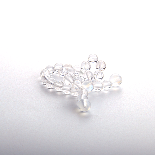 Blue Moonstone & Clear Quartz Ribbon Beaded Ring