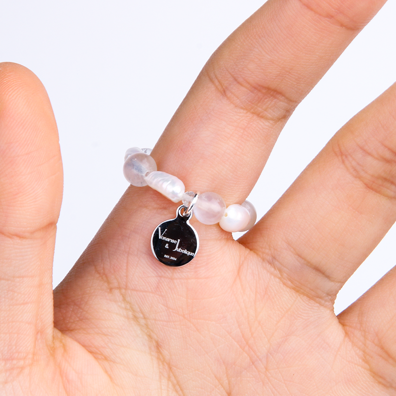 fresh water pearl ring with blue moonstone crystal jewelry