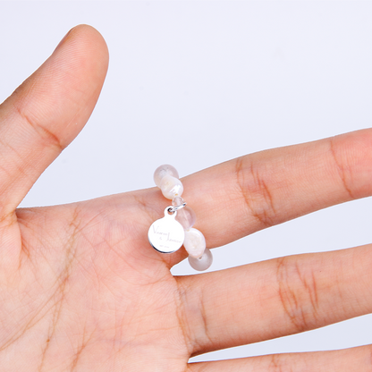 blue moonstone with fresh water pearl crystal beaded ring