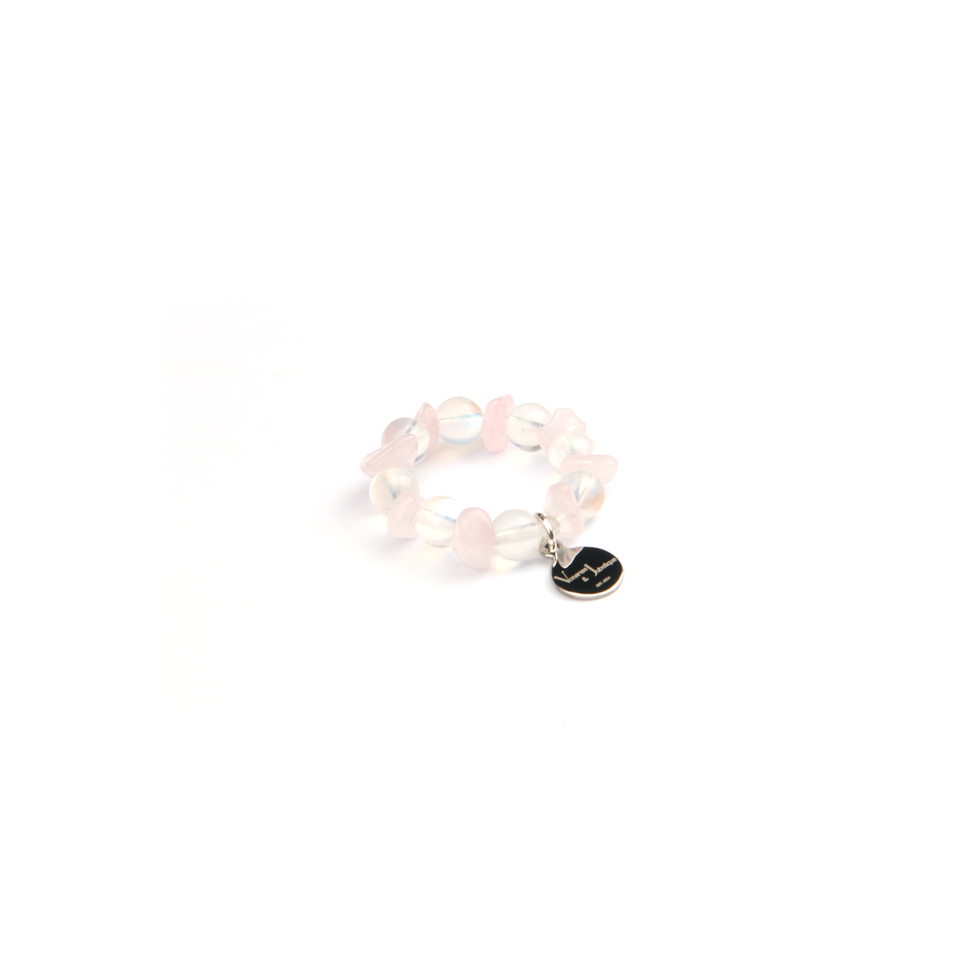 blue moonstone with rose quartz dainty jewelry
