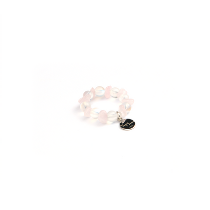 blue moonstone with rose quartz dainty jewelry